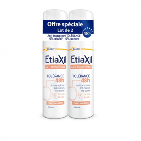 ETIAXIL Anti-transpirant Tolérance 48h Peaux sensibles 2x150 ml