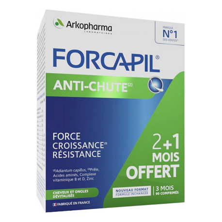 Arkopharma FORCAPIL Anti-chute Force, Croissance et Résistance 2+1 mois OFFERT