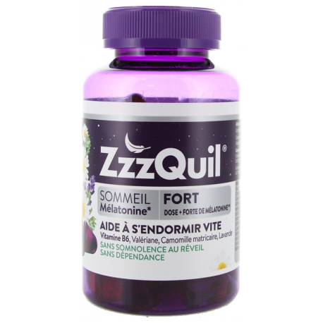 ZZZQuil Sommeil Fort Mélatonine Arôme Fuit des Bois 60 Gommes