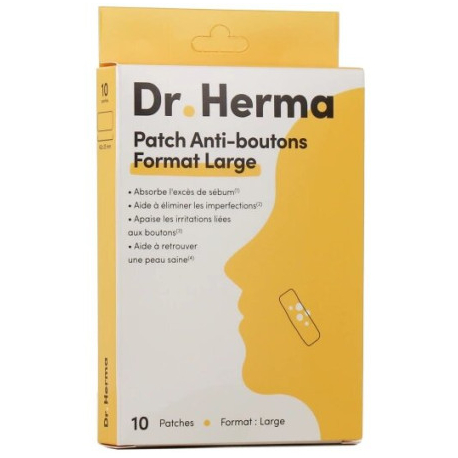 Dr Herma Patch Anti-boutons Format Large 10 patches