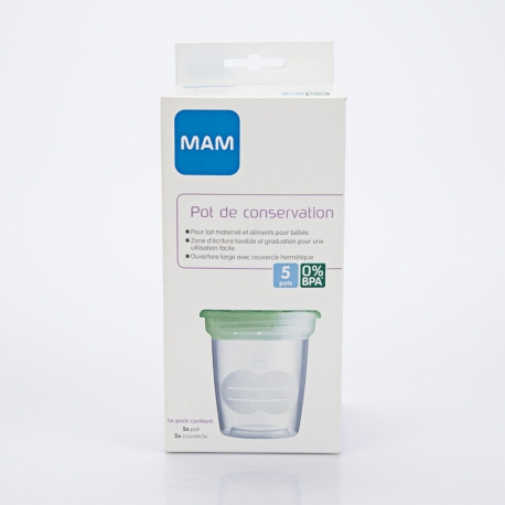 MAM Pot de Conservation lait pack de 5 pots