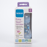 MAM Biberon Anti-Colique + 0 mois débit lent Bleu 160 ml
