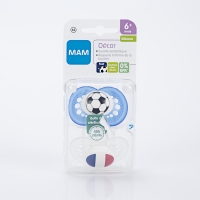 MAM Sucette Silicone Décor Ballon de Foot +6 mois lot 2 Sucettes