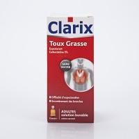 CLARIX Toux grasse 5% sans sucre 250ml (Carbocistéine)